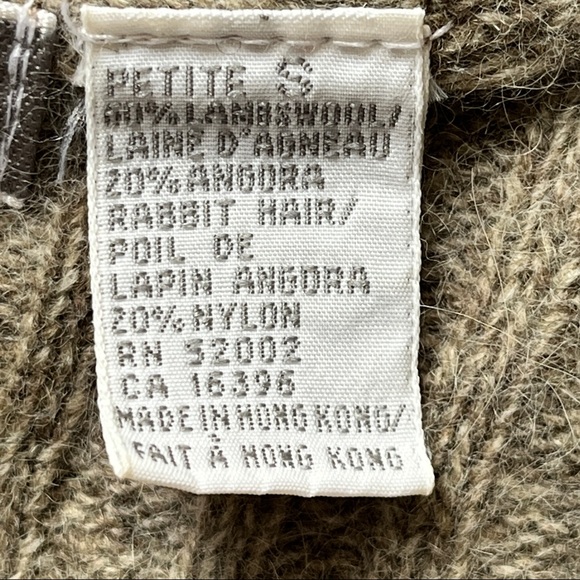 Liz Clairborne Soft Angora Wool Cardigan Cable Knit Button Long Sleeve Petite Sm - Picture 4 of 12